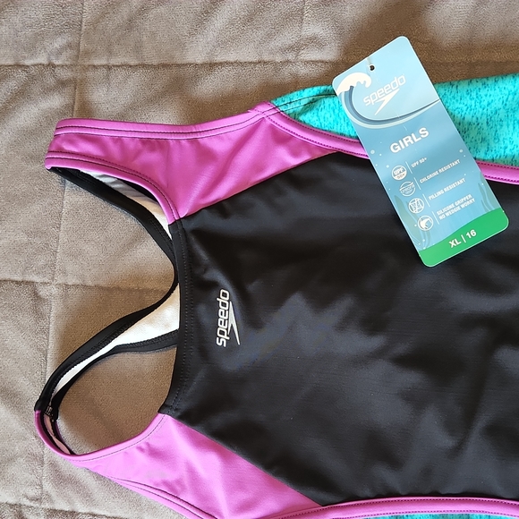 NWT SPEEDO Girl's Bathing Suit Size 16 XL - Picture 3 of 4